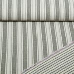 Mousseline de coton - rayures double face Kaki Mousseline de coton - rayures double face Kaki