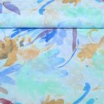 Baumwoll-Voile - Dobby Digital Blumen Blau Baumwoll-Voile - Dobby Digital Blumen Blau