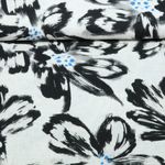 Linho viscose - Digital Flores grandes Bege Preto