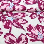Linho viscose - Digital Large Flowers Beige Berry
