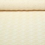 Baumwoll-Strick - Uni Beige Lochstrickerei