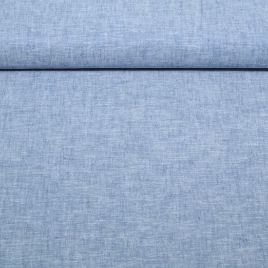 Lin - Coton Uni Bleu jeans