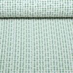 Coton tissé - Carreaux Fleurs Brodées Vert
