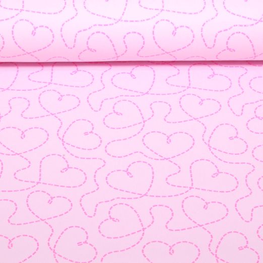 Sommersweat - French Terry Herzen Glitzer Rosa