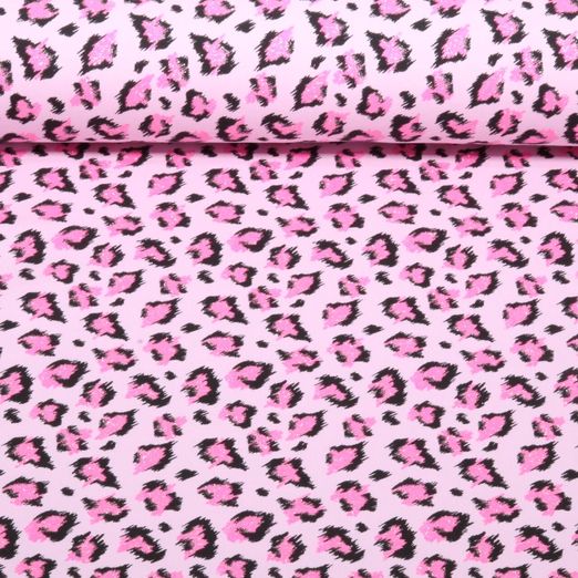 Sommersweat - French Terry Leo Glitzer Rosa