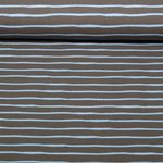 Jersey - rayures Tissu à combiner Taupe Bleu clair