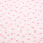 Tulle souple - Imprimé floqué Coeurs scintillants Rose
