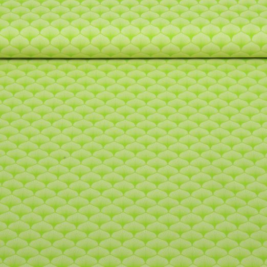 Baumwoll-Popeline - Blätter Lime