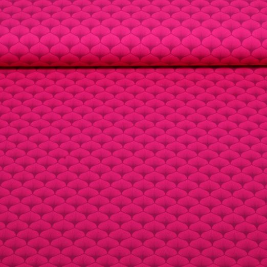 Baumwoll-Popeline - Blätter Pink
