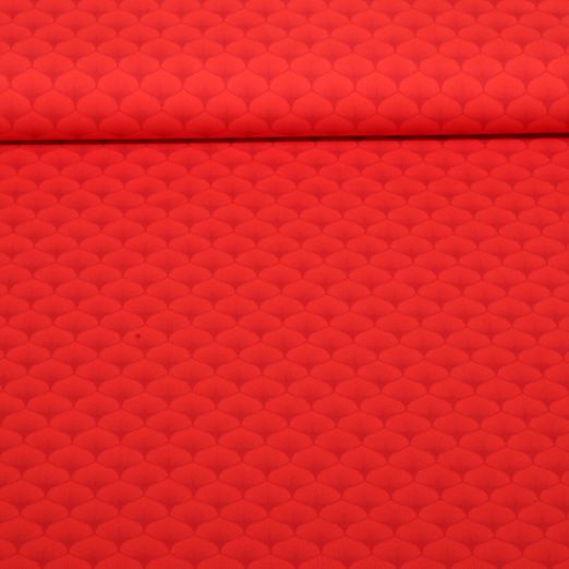 Baumwoll-Popeline - Blätter Rot