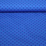 Popeline di cotone - foglie blu cobalto
