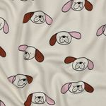 Bio Sommersweat - French Terry Hunde Ecru Rosa Bio Sommersweat - French Terry Hunde Ecru Rosa
