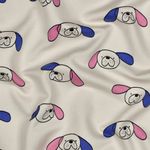 Bio Sommersweat - French Terry Hunde Ecru Blau Bio Sommersweat - French Terry Hunde Ecru Blau