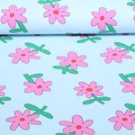 Bio Jersey - Blumen Jennifer Bouron Hellblau