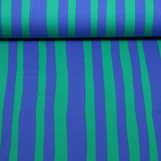 Bio Sommersweat French Terry - Streifen Jennifer Bouron Blau Grün