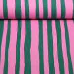 Bio Sommersweat - French Terry Streifen Jennifer Bouron Grün Rosa