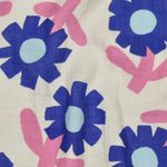 Muselina ecológica - Flores Crudo Azul
