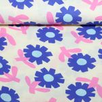 Gaze de coton bio - fleurs Jennifer Bouron Ecru