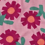 Muselina ecológica - Flores Rosa Fucsia