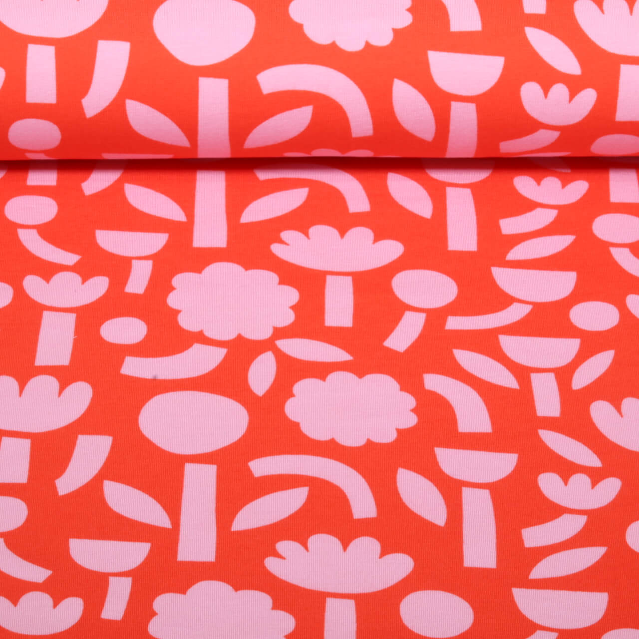 Bio Jersey - Tretris Blumen Jennifer Bouron Orange-0 Bio Jersey - Tretris Blumen Jennifer Bouron Orange-0