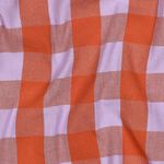 Vävt bomullstyg - rutor lavendel orange garnfärgat
