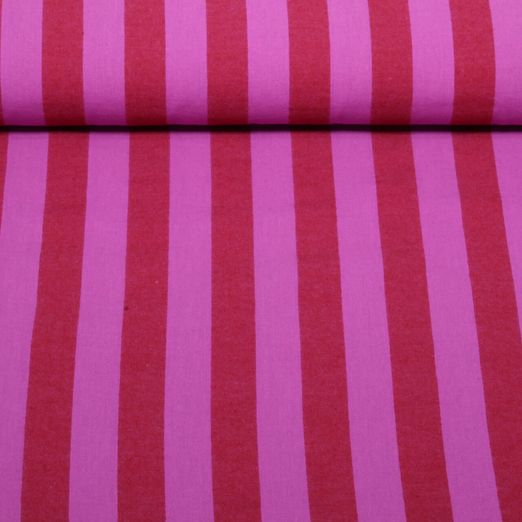 Tissu en coton - rayures dans la masse Fuchsia
