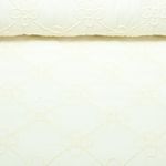 Gesteppter Jackenstoff - Blumenrauten Bestickt Ecru Gesteppter Jackenstoff - Blumenrauten Bestickt Ecru