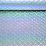 Gesteppter Jackenstoff - Rauten Metallic Silber