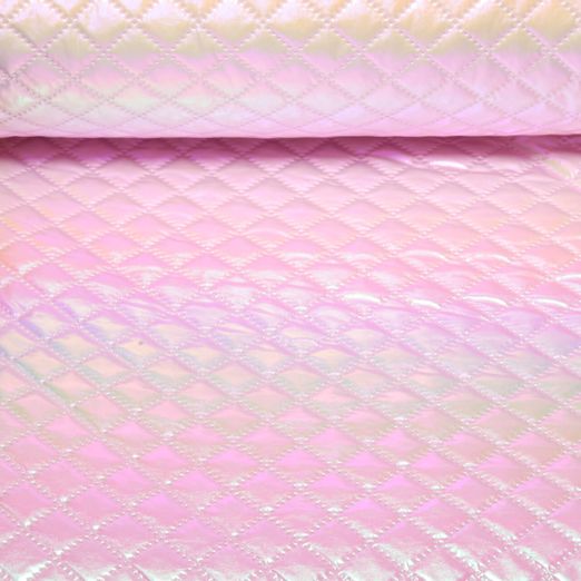 Gesteppter Jackenstoff - Rauten Metallic Rosa