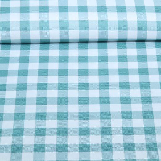 Canvas - Tischwäsche Karo Dunkelmint Weiß Canvas - Tischwäsche Karo Dunkelmint Weiß