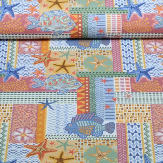 Canvas - Tischwäsche Fische und Seesterne Multicolor
