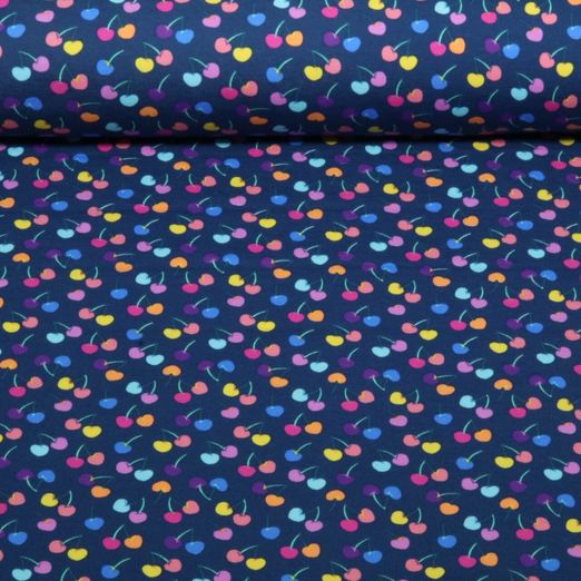 Jersey - Cerises Bleu marine foncé