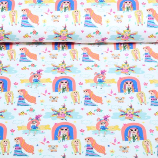 Jersey - Comic Mädchen Weiß Multicolor