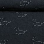 Jeans - Dinos brodés avec dos en non-tissé Noir Jeans - Dinos brodés avec dos en non-tissé Noir
