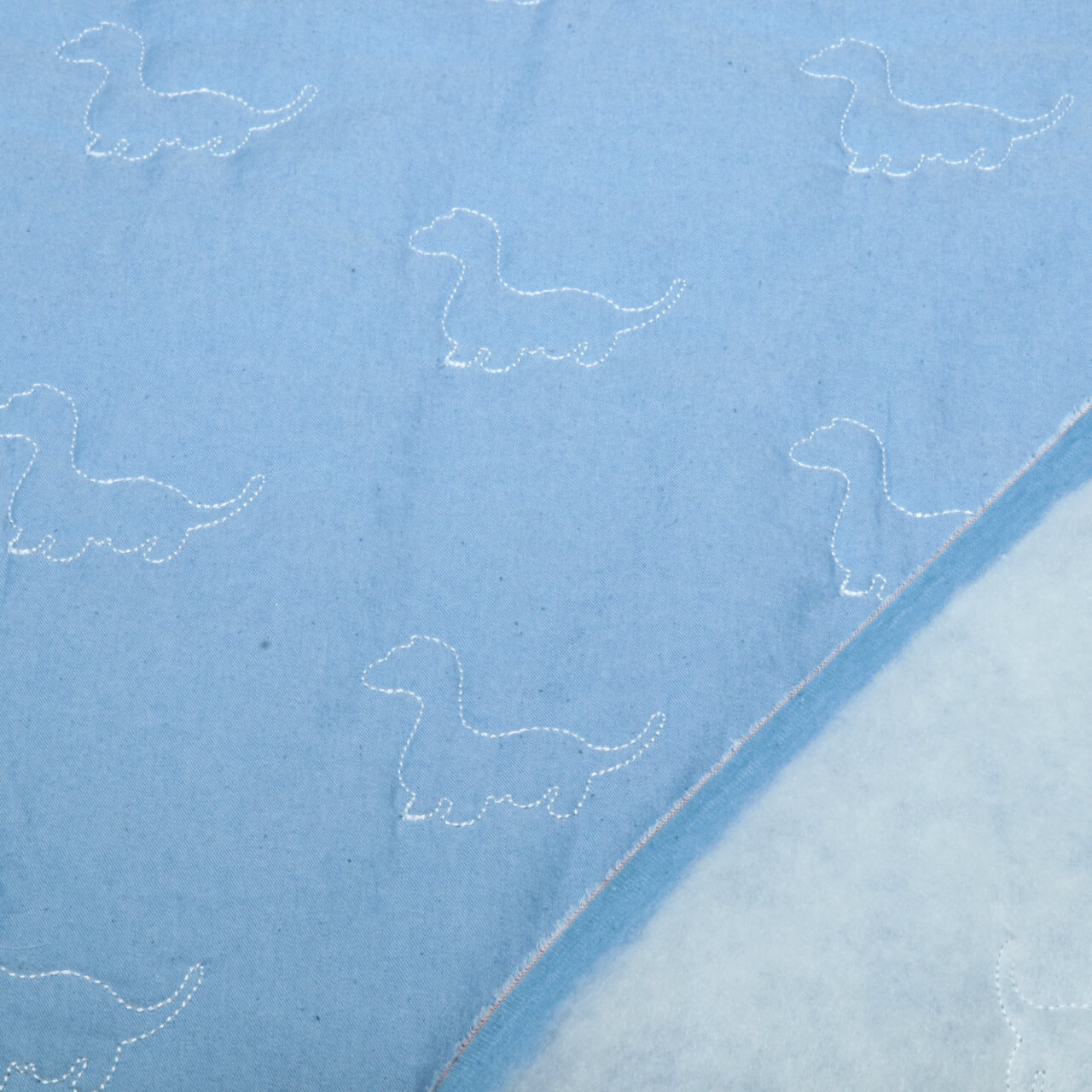 Jeans - Dinos brodés avec dos en non-tissé Bleu clair-1 Jeans - Dinos brodés avec dos en non-tissé Bleu clair-1