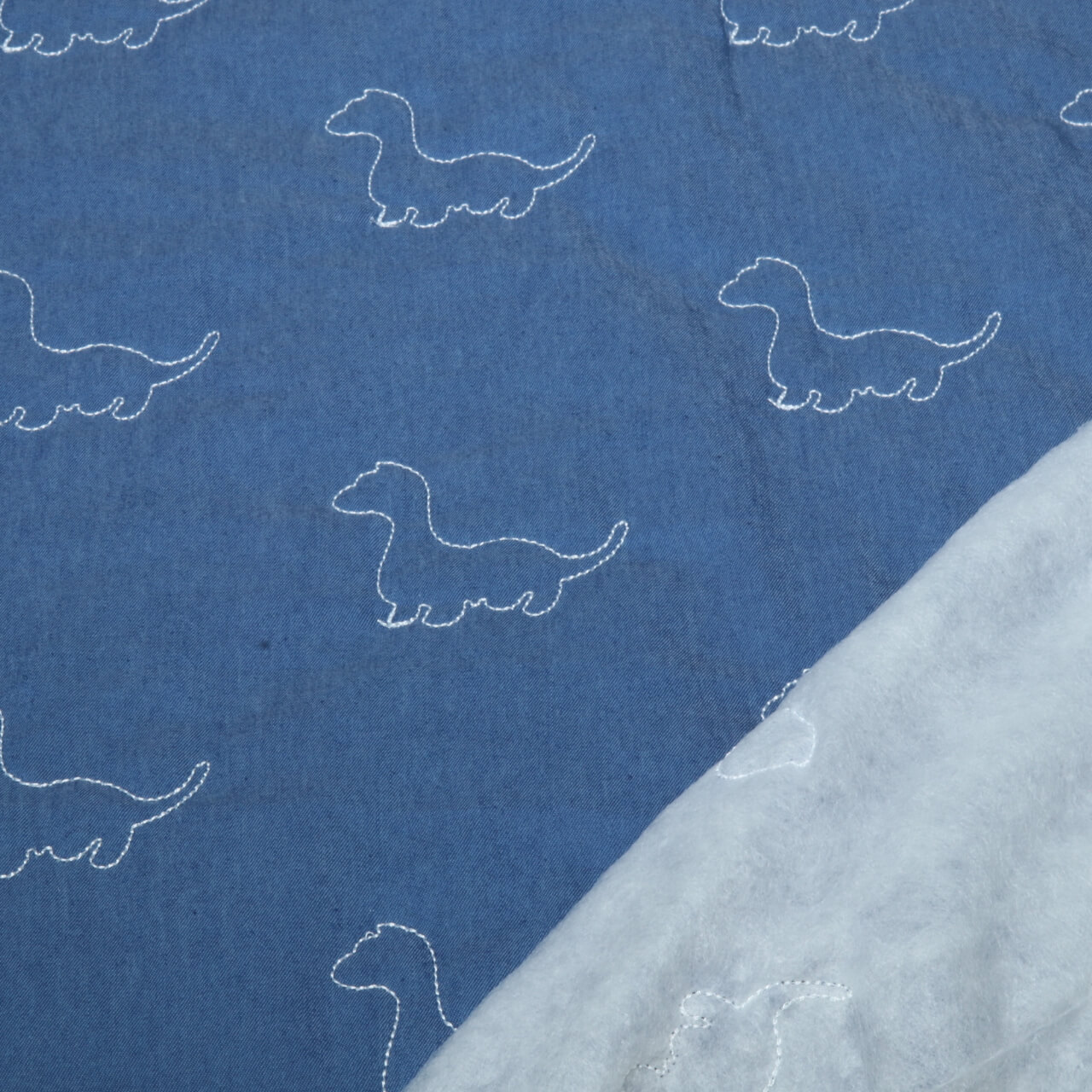 Jeans - Dinos brodés avec dos en non-tissé Bleu moyen-1 Jeans - Dinos brodés avec dos en non-tissé Bleu moyen-1