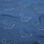 Jeans - Dinos Bestickt mit Vliesrückseite Mittelblau