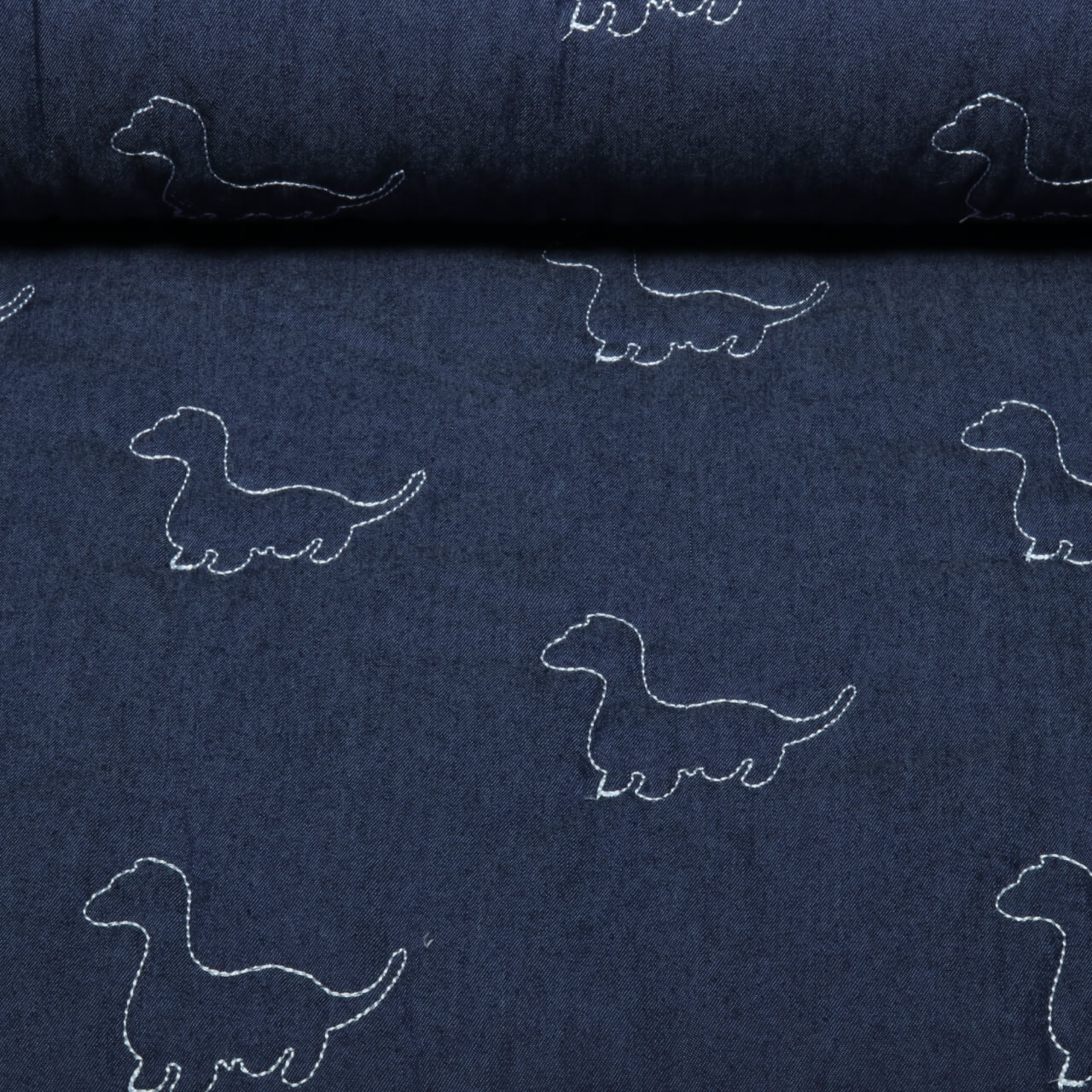 Jeans - Dinos brodés avec dos en non-tissé Bleu foncé-0 Jeans - Dinos brodés avec dos en non-tissé Bleu foncé-0