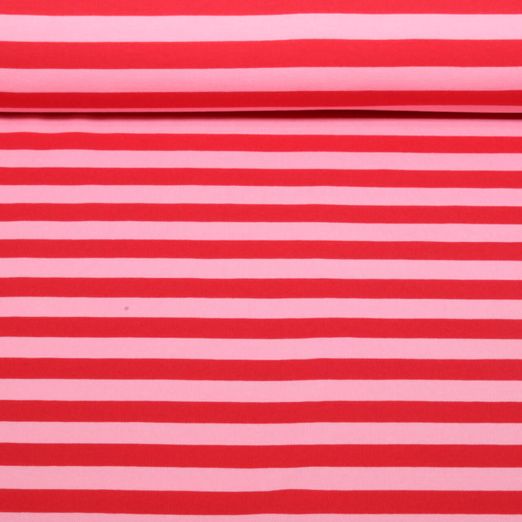 Bio Jersey - Hamburger Liebe Duo Summer Stripes Rosa Rot