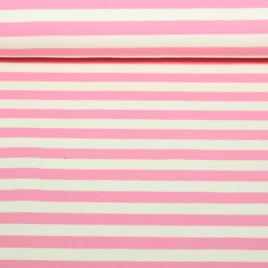 Bio Jersey - Hamburger Liebe Uno Summer Stripes Ecru Rosa