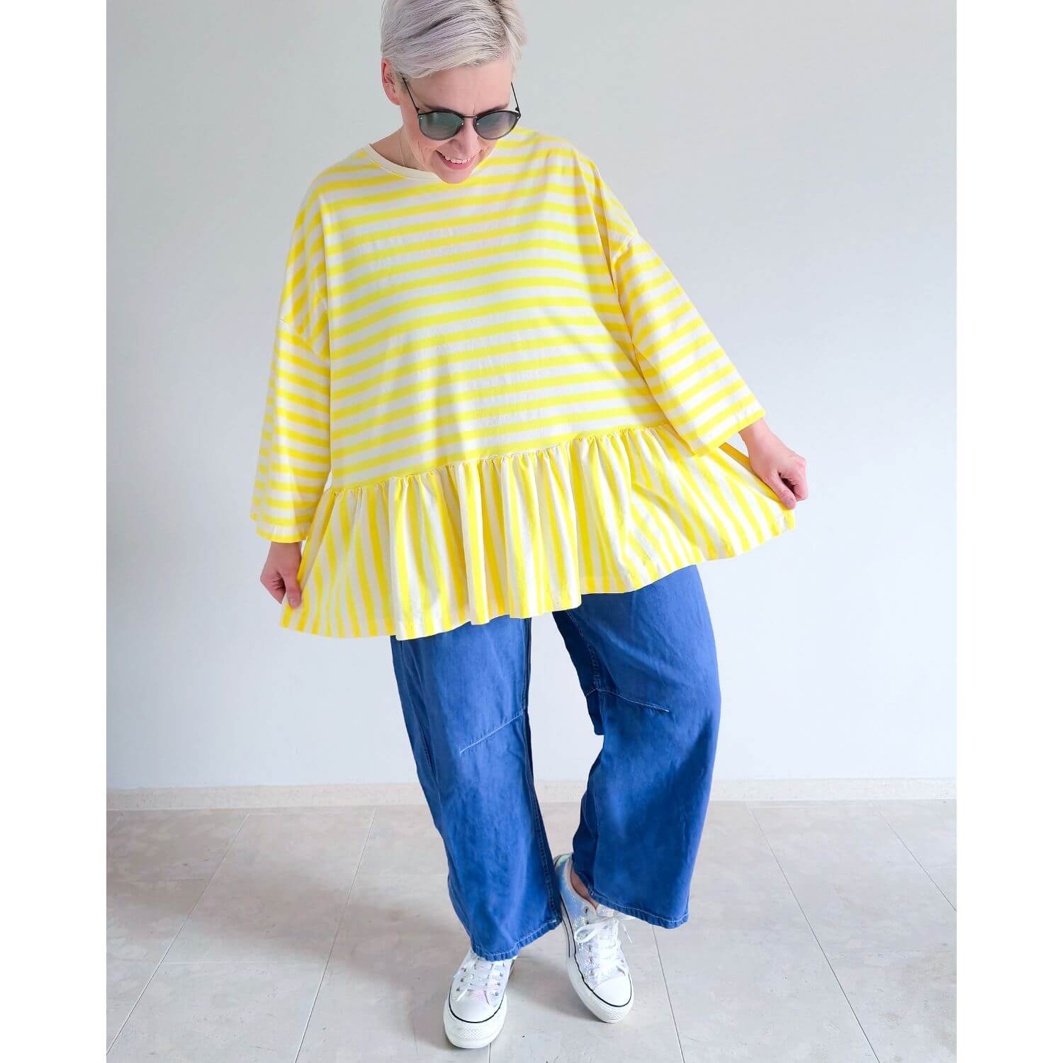 Bio Jersey - Hamburger Liebe Uno Summer Stripes Ecru Gelb-1 Bio Jersey - Hamburger Liebe Uno Summer Stripes Ecru Gelb-1