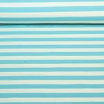 Bio Jersey - Hamburger Liebe Uno Summer Stripes Ecru Türkis Bio Jersey - Hamburger Liebe Uno Summer Stripes Ecru Türkis