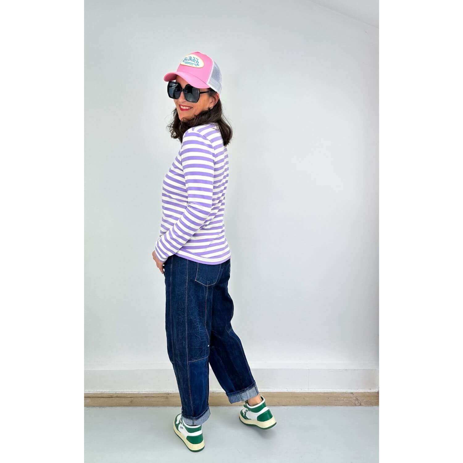 Bio Jersey - Hamburger Liebe Uno Summer Stripes Ecru Lila-1 Bio Jersey - Hamburger Liebe Uno Summer Stripes Ecru Lila-1