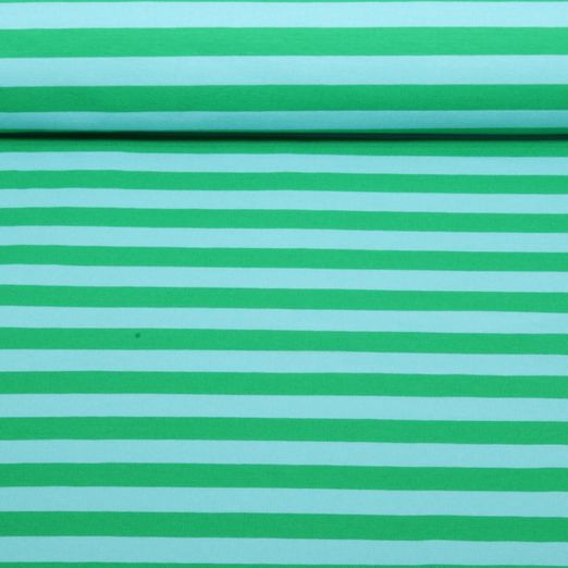 Bio Jersey - Hamburger Liebe Duo Summer Stripes Türkis Grün Bio Jersey - Hamburger Liebe Duo Summer Stripes Türkis Grün