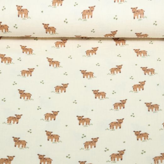 Gaze de coton bio Natural - Vaches Naturel Gaze de coton bio Natural - Vaches Naturel