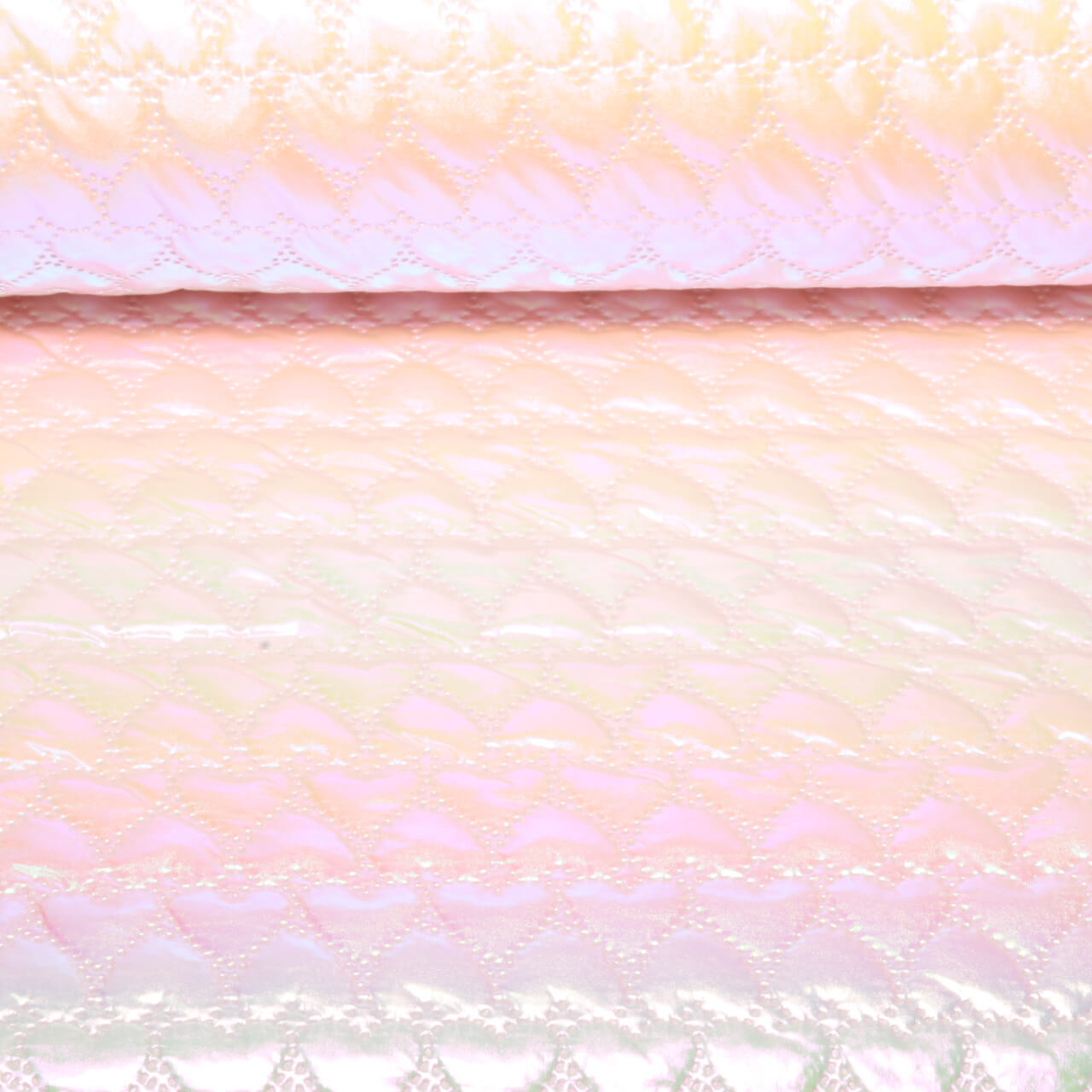 Tissu matelassé pour veste - coeurs rose métallisé-0 Tissu matelassé pour veste - coeurs rose métallisé-0