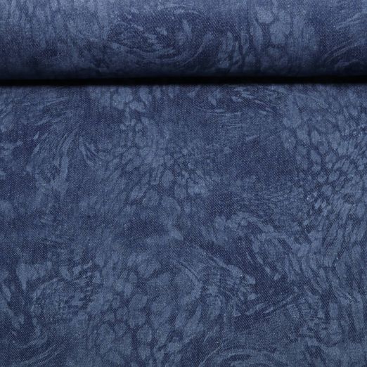 Tissu jeans pantalon - Abstrait Léopard Bleu foncé Tissu jeans pantalon - Abstrait Léopard Bleu foncé