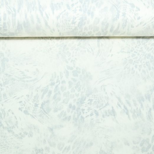 Tissu jeans pantalon - Abstrait Leo Ecru