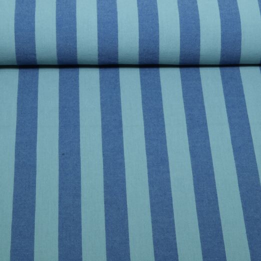 Coton tissé - Rayures Bleu Vert Coton tissé - Rayures Bleu Vert