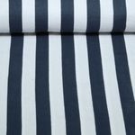 Baumwoll-Musselin - Blockstreifen Weiß Navy Baumwoll-Musselin - Blockstreifen Weiß Navy